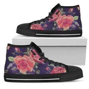 Rose Pansy Floral Flower Mens High Top Shoes Quqvrvguad