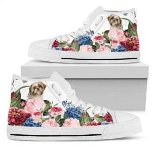 Shih Tzu Flower High Top Shoes Wtds1W4Rq8