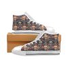 Sugar Skull Flower Design Themed Print Women High Top Shoes 4Bfe1Zsrtq