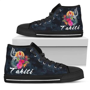 Tahiti Polynesian High Top Shoes Tropical Flower Hz4Xxrnub3